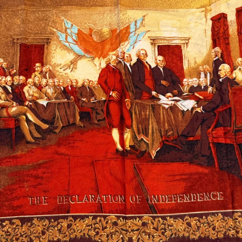 Vintage Tapestry The Declaration of Independence Historical Scene Large 55”x38”